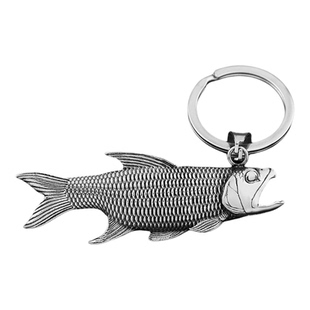 马口鱼钥匙扣开瓶器多功能挂件钛钢不掉色年年有余饰品