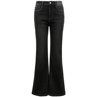 【ONLY奥莱】秋冬新款加绒高腰小个子显瘦喇叭裤牛仔裤女