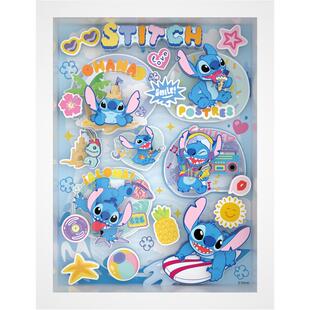 古部史迪奇纸艺立体拼图带框DIY益智卡通玩具桌面创意摆件送礼物