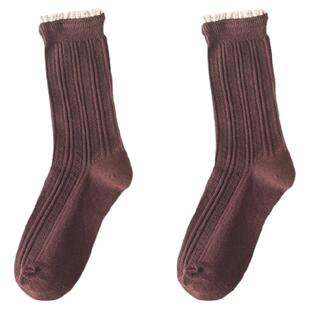 玛丽珍鞋袜子女JK制服秋冬棕色花边中筒袜日系乐福鞋长袜复古英伦
