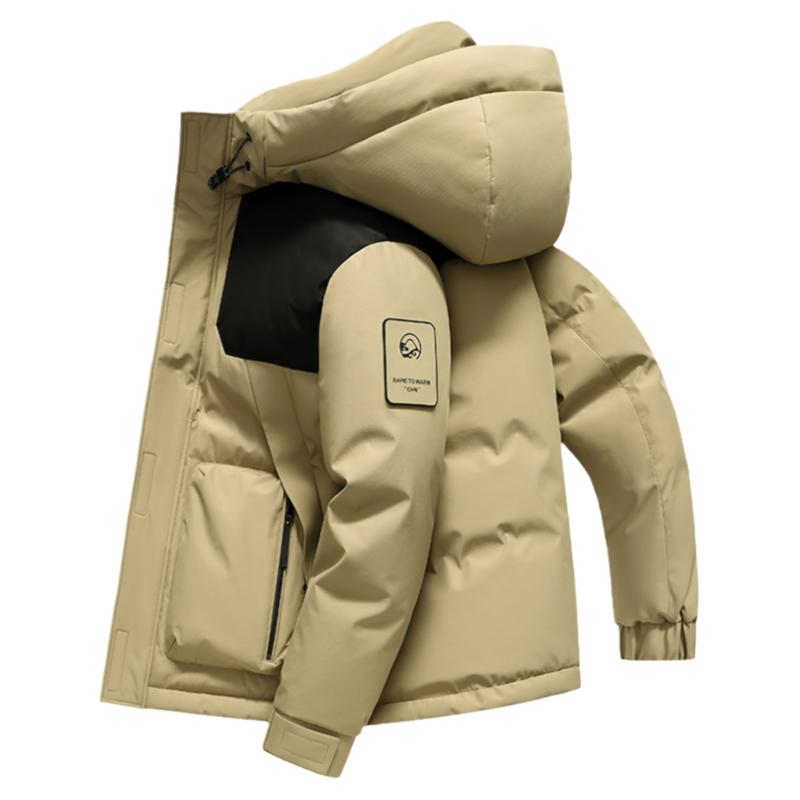 鸭鸭撞色工装羽绒服男士