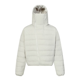 男道美式90白鸭绒轻量排骨羽绒服男冬季斜拉链连帽加厚保暖棉服潮