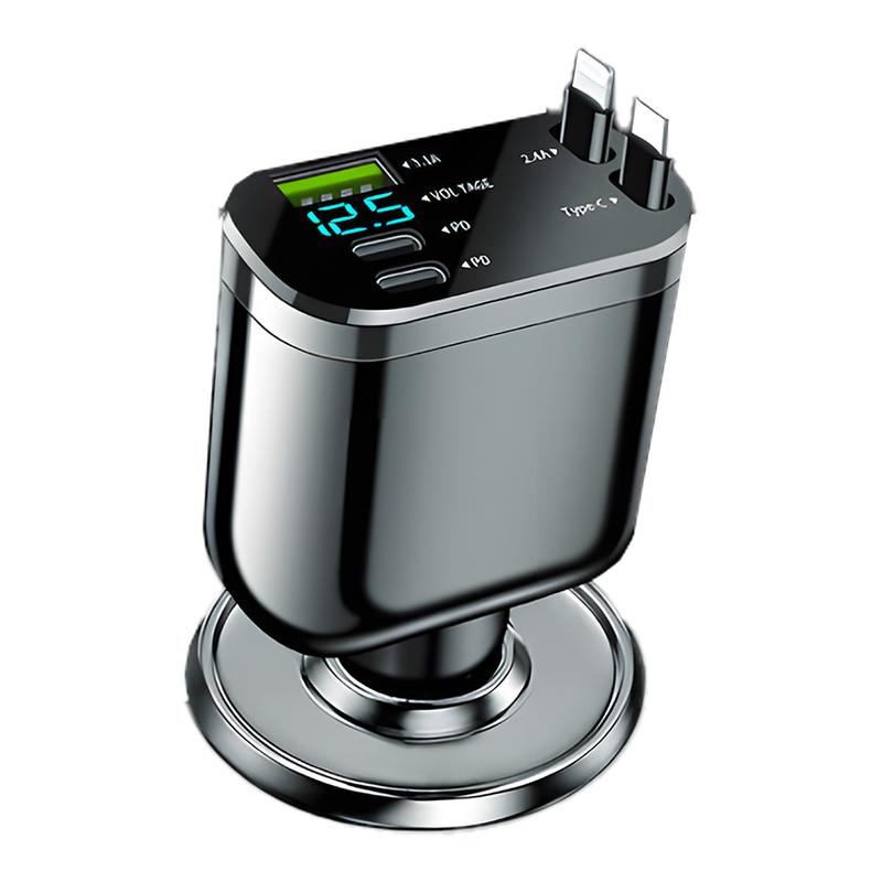 車(chē)載充電器超級(jí)快充720W帶伸縮線適用蘋(píng)果華為汽車(chē)點(diǎn)煙器轉(zhuǎn)換插頭