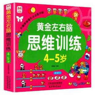 儿童黄金左右脑思维训练开发4-5岁儿童全脑智力开发关键题逻辑思维训练益智游戏测试题 幼儿园大班宝宝智力潜能开发启蒙认知早教书