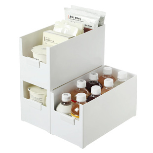 霜山橱柜收纳盒直角厨房零食储物筐餐边柜子内里抽屉杂物整理箱