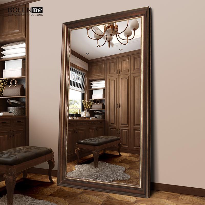 BOLEN美式欧式穿衣镜子全身试衣镜落地镜复古超大全身服装店镜子