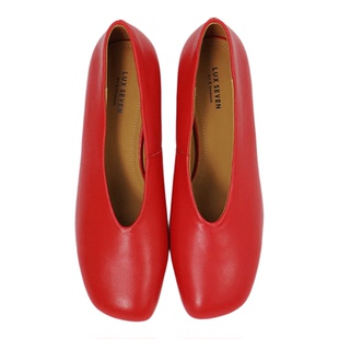 【37 38 39 40断码福利】如履平地复古中跟鞋女 超软羊皮粗跟单鞋