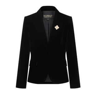 【至臻丝绒】Scofield女装天鹅绒西装气质收腰短外套冬季