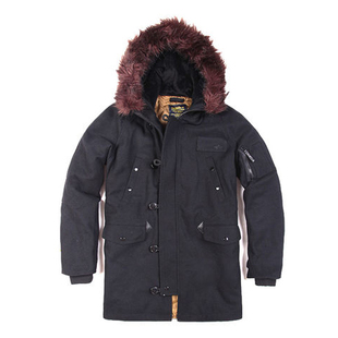 正品Alpha Industries n3b大衣呢子大衣羊毛外套长款防寒保暖棉服