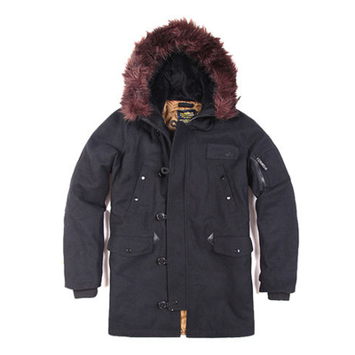 美国Alpha呢子大衣长款保暖棉服