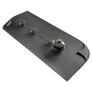 简约乌金石茶盘纯手工石头托盘轻奢中式家用茶台天然石材黑色茶托