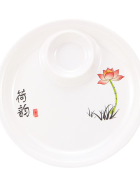 荷韵密胺仿瓷带醋料碟饺子盘商用