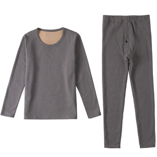 羊羔绒保暖内衣男士加厚加绒冬季内穿打底一体发热秋衣秋裤套装冬