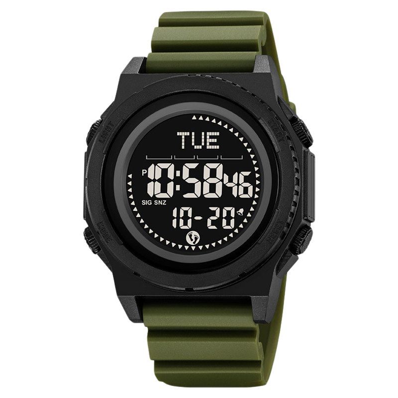 时刻美多功能指南针外贸电子表时尚青少年潮流运动计步计时手表