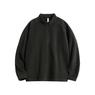 制者纯色半开襟卫衣加厚保暖抗静电摇粒绒套头衫打底衫户外抓绒衣