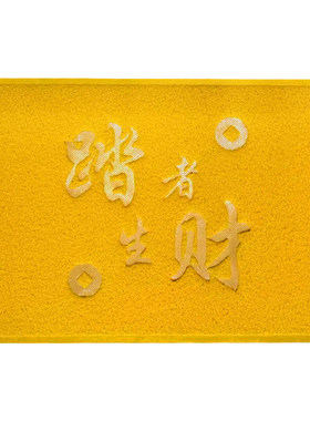 金色黄色入户门地垫踏者生财脚垫