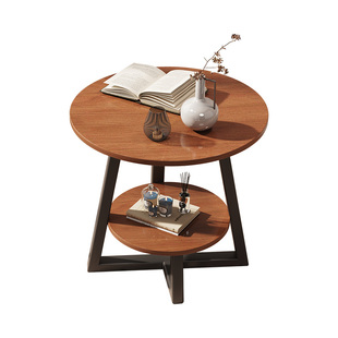 胡桃木茶几小桌子轻奢高级感沙发侧边柜边几小圆桌客厅家用床头桌