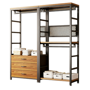 衣帽架开放式衣架卧室落地挂衣架衣橱组合房间置物架货架挂衣架子