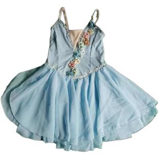儿童丘比特小天使芭蕾舞服演出服盘裙短纱裙比赛服表演练功服定制