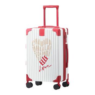 ELLE新款时尚印花图案行李箱拉杆箱大容量旅行箱密码箱子登机箱