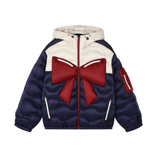 UOOYAA/乌丫2025冬季新款经典蝴蝶结户外鹅绒羽绒服
