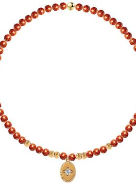 天然金沙石轻奢小众精致吊坠手链