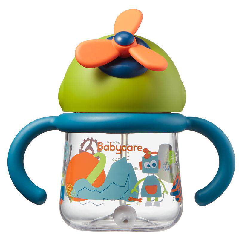 babycare风精灵学饮水杯婴儿吸管杯出游趣味防漏耐摔重力球学饮杯