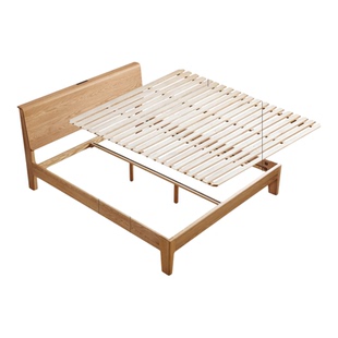 榫卯结构实木床主卧1米8双人大床2025新款橡木家用简约纯实木床