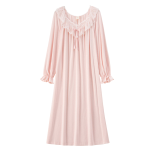 RoseTree宫廷风睡裙女长袖长款春秋季蕾丝法式公主风睡衣2025新款