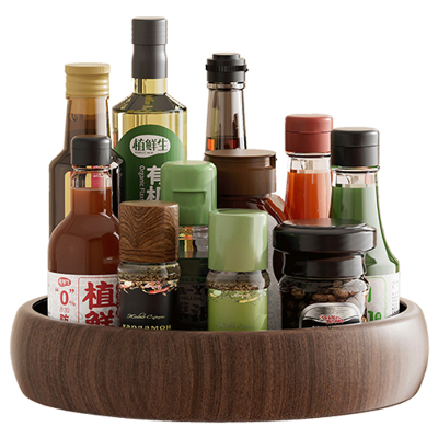 uforu中古风木纹旋转调料架