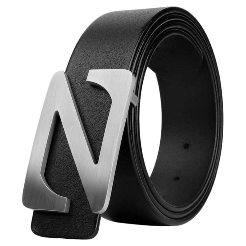 男士真皮裤腰带头层牛皮男款打孔针扣皮带纯皮潮字母新款平滑扣