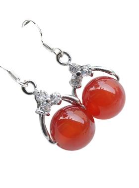 正品天然玉耳坠气质纯银耳钉