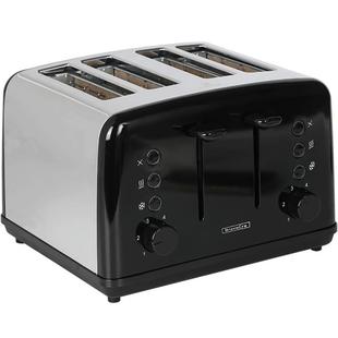 布拉沃4片不锈钢烤面包机吐司家用酒店餐厅商用早餐机自动多士炉