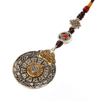 吊坠相自在项链钥匙九宫八卦牌