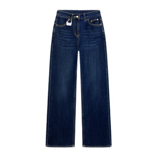 秋季宽松阔腿牛仔裤女高腰遮跨显瘦胖妹妹MM大码梨型身材拖地长裤