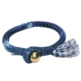 【珠扣手绳】豆制植物蓝染手工纯银棉麻男女手链情侣手环潮牌礼物