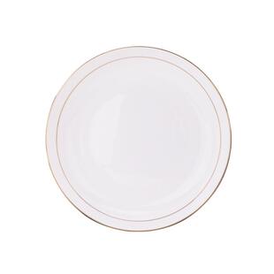 高级感陶瓷金边盘子景德镇骨瓷盘菜盘家用8/10英寸平盘浅盘微波炉