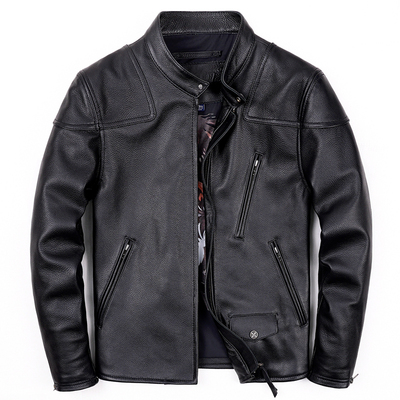 新款毒液RRL头层牛皮修身短款