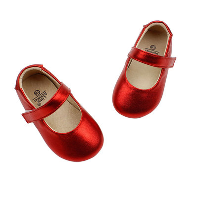 防滑儿童银色女孩超洋气公主皮鞋