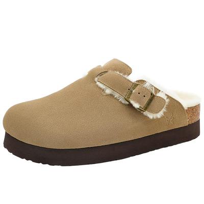 UBZ防水加绒厚底勃肯拖鞋男士