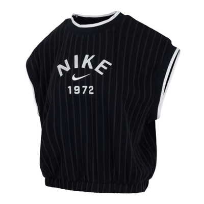 NIKE耐克背心女夏新款竖条纹LOGO印花宽松透气无袖T恤HV2093-010