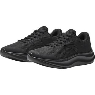 安踏跑鞋女鞋2026春季新款网面轻便鞋子厚底纯黑色运动跑步鞋女款