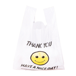 笑脸塑料袋食品袋透明一次性超市购物方便袋外卖打包手提袋子批发