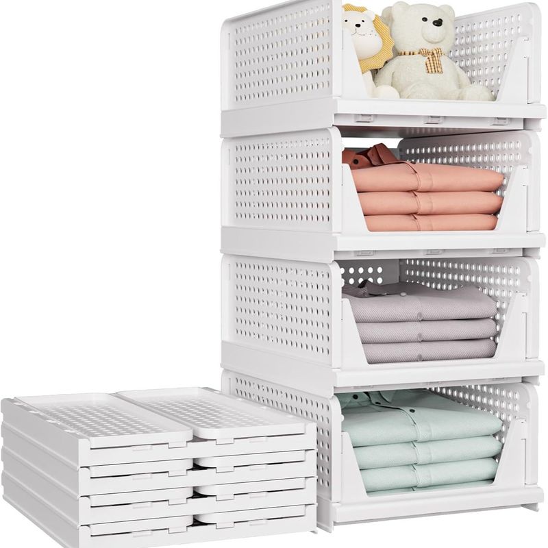 新品 衣柜收纳筐折叠框衣服收纳盒分层拉篮置物折叠抽屉收纳柜