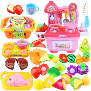 贝恩施儿童厨房玩具女孩仿真过家家套装宝宝做饭迷你厨具女童3岁4