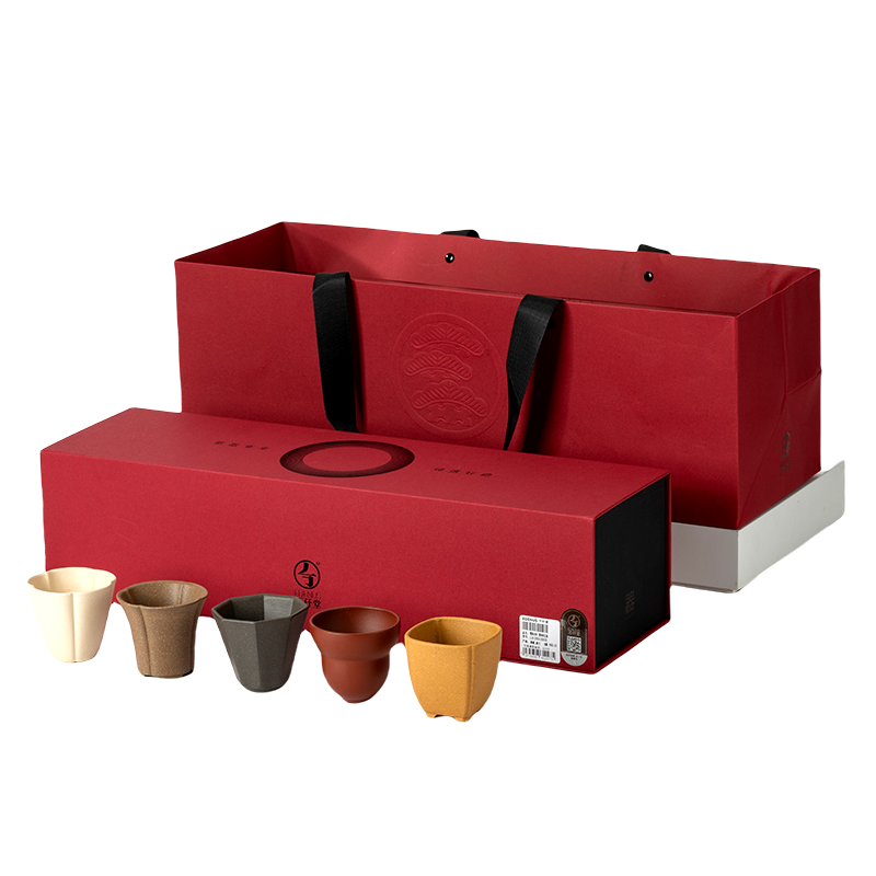 万仟堂紫砂主人杯茶杯套装礼盒高档礼品送领导父亲生日紫器东来