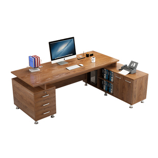 加厚办公桌简约现代高档大气老板桌轻奢主管总经理办公室桌椅组合