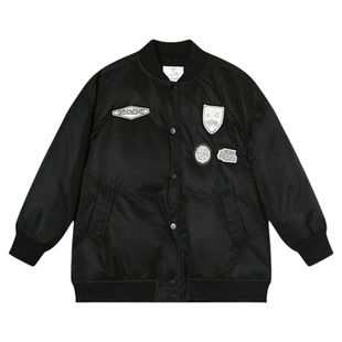 RBIGX瑞比克童装2025冬季新款棒球服刺绣徽章男童羽绒服外套