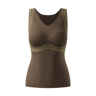 洋奢发热保暖背心女胸罩一体式内衣2026新款冬内搭带胸垫免穿文胸