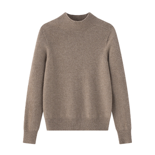 盈妹奢享暖冬丨羊毛无缝全成型半领套头打底衫秋冬内搭新款毛衣女